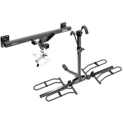 Trailer Tow Hitch For 07-16 Audi Q7 11-14 Porsche Cayenne 11-17 VW Touareg Platform Style 2 Bike Rack w/ Anti Rattle Hitch Lock
