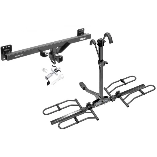 Trailer Tow Hitch For 07-16 Audi Q7 11-14 Porsche Cayenne 11-17 VW Touareg Platform Style 2 Bike Rack w/ Anti Rattle Hitch Lock