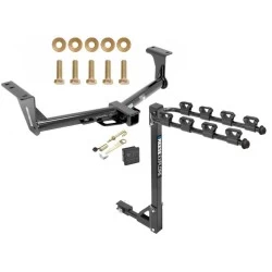 Trailer Tow Hitch w/ 4 Bike Rack For 15-26 Nissan Murano tilt away adult or child arms fold down carrier w/ Lock and Cover