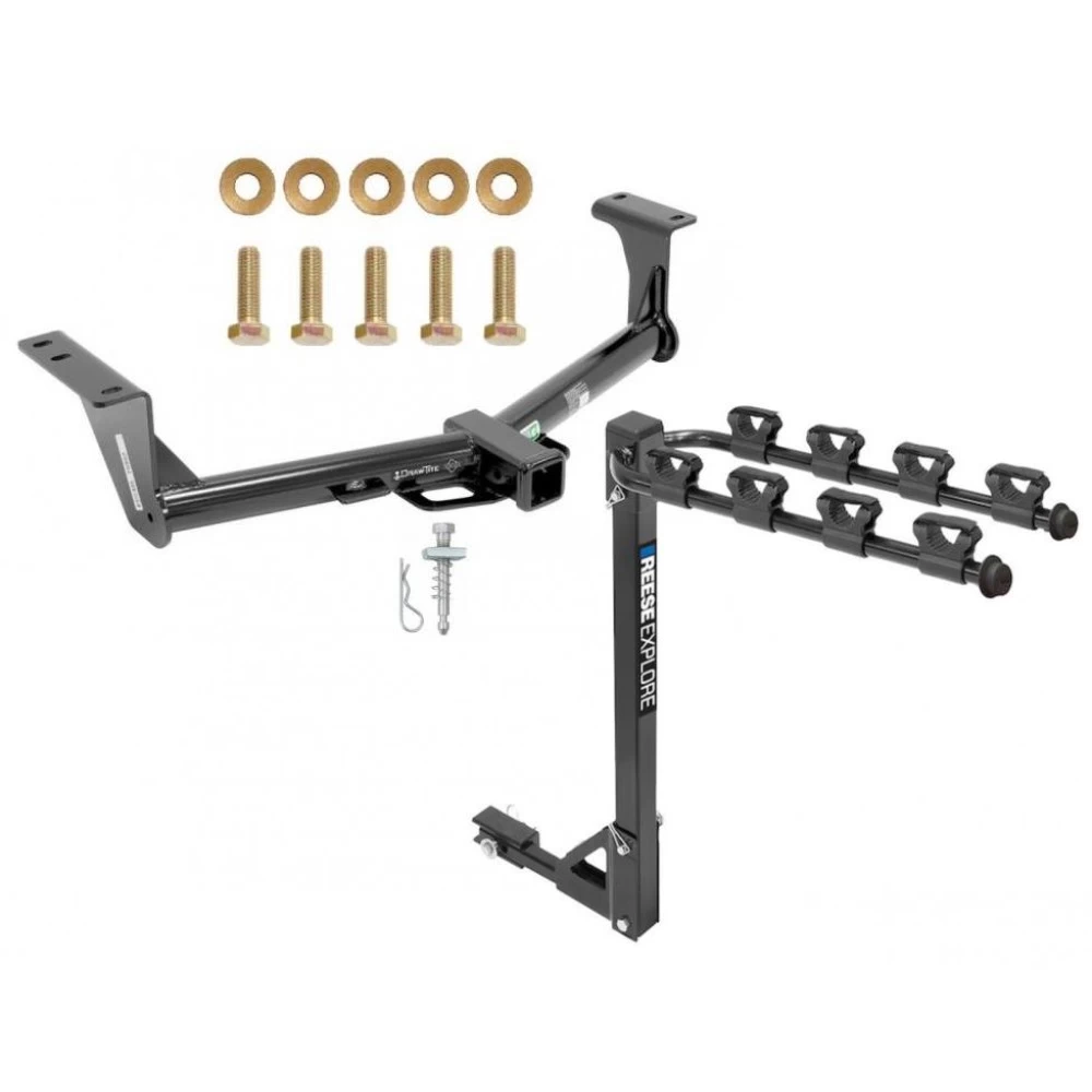 Trailer Tow Hitch w/ 4 Bike Rack For 15-24 Nissan Murano tilt away adult or child arms fold down carrier