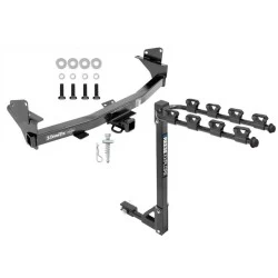Trailer Tow Hitch w/ 4 Bike Rack For 15-22 Chevy Coloardo GMC Canyon tilt away adult or child arms fold down carrier