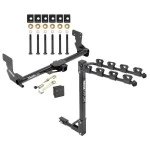 Trailer Tow Hitch w/ 4 Bike Rack For 16-23 Mercedes Metris tilt away adult or child arms fold down carrier w/ Lock and Cover