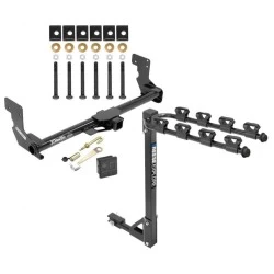 Trailer Tow Hitch w/ 4 Bike Rack For 16-23 Mercedes Metris tilt away adult or child arms fold down carrier w/ Lock and Cover