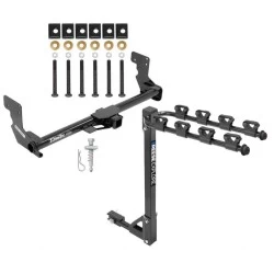 Trailer Tow Hitch w/ 4 Bike Rack For 16-23 Mercedes Metris tilt away adult or child arms fold down carrier