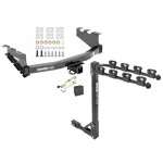 Trailer Tow Hitch w/ 4 Bike Rack For 14-18 Chevy Silverado GMC Sierra 1500 2019 LD Legacy tilt away adult or child arms fold down carrier w/ Lock and Cover