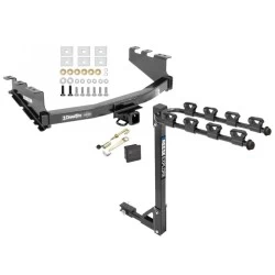 Trailer Tow Hitch w/ 4 Bike Rack For 14-18 Chevy Silverado GMC Sierra 1500 2019 LD Legacy tilt away adult or child arms fold down carrier w/ Lock and Cover