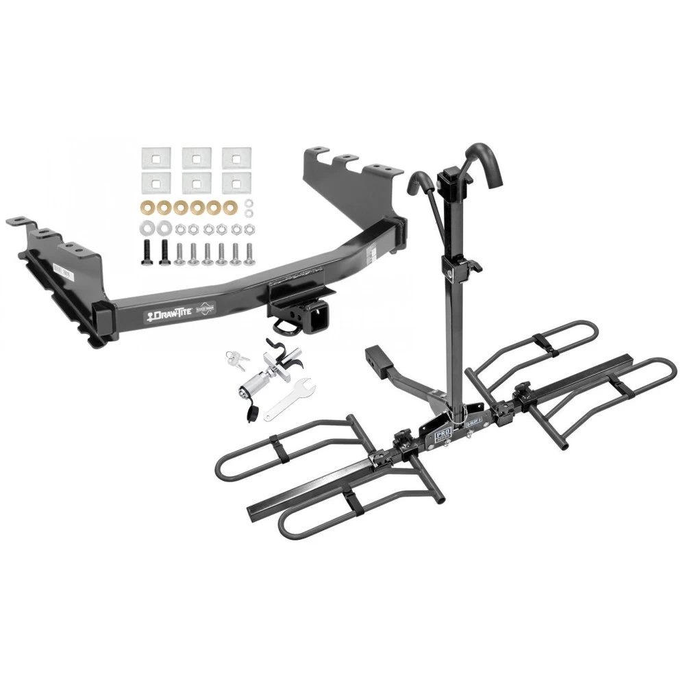 Trailer Tow Hitch For 14-18 Chevy Silverado GMC Sierra 1500 2019 LD Legacy Platform Style 2 Bike Rack w/ Anti Rattle Hitch Lock