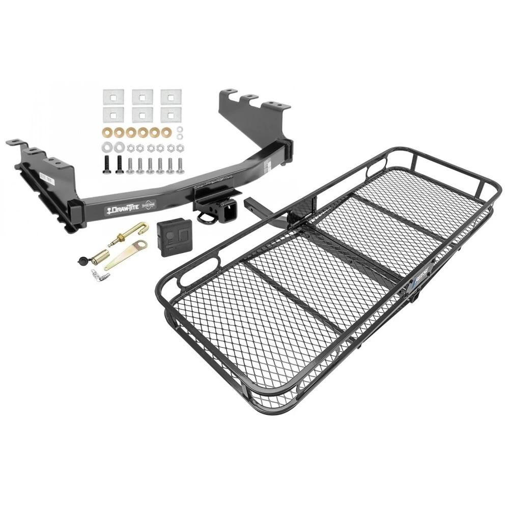 Trailer Tow Hitch For 14-18 Chevy Silverado GMC Sierra 1500 2019 LD Legacy Basket Cargo Carrier Platform Hitch Lock and Cover