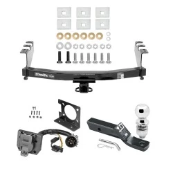 Trailer Hitch Package w/ Wiring For 14-18 Chevy Silverado GMC Sierra 1500 (2019 LD & Legacy) w/ 2" Ball 2" Drop Mount 7-Way Pin Blade RV Class 4
