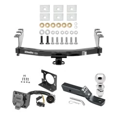 Trailer Hitch Package w/ Wiring For 14-18 Chevy Silverado GMC Sierra 1500 (2019 LD & Legacy) w/ 2-5/16" Ball 2" Drop Mount 7-Way Pin Blade RV Class 4