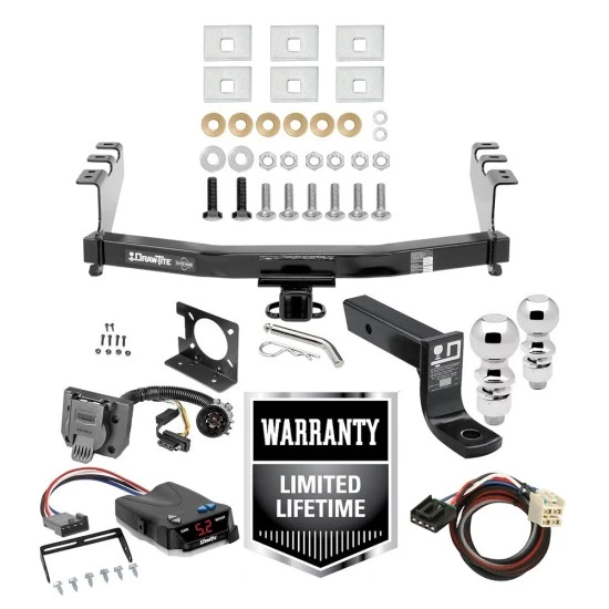 Trailer Hitch Tow Package w/ Tekonsha P3 Brake Control For 14-18 Chevy Silverado GMC Sierra 1500 (2019 LD & Legacy) w/ Wiring Dual 2" and 2- 5/16" Ball 4" Drop Mount Prodigy 7-Way Pin Blade RV Controller