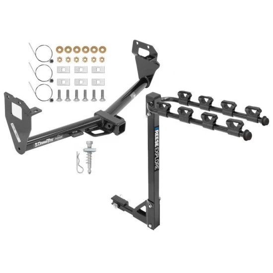Trailer Tow Hitch w/ 4 Bike Rack For 15-23 Jeep Renegade tilt away adult or child arms fold down carrier