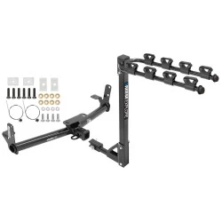 Trailer Tow Hitch For 05-17 Chevy Equinox 10-17 GMC Terrain 06-09 Torrent 02-07 Saturn Vue w/ 4 Bike Carrier Rack