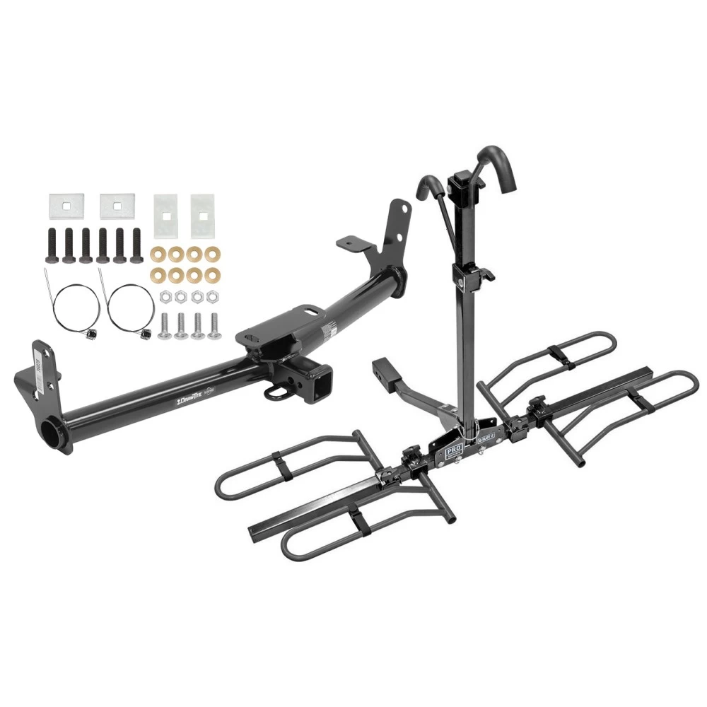 Trailer Tow Hitch For 05-17 Chevy Equinox 10-17 GMC Terrain 06-09 Torrent 02-07 Saturn Vue Class 3 2" Receiver Platform Style 2 Bike Rack