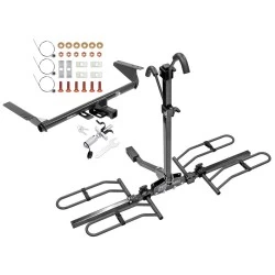 Trailer Tow Hitch For 17-25 Chrysler Pacifica Except Hybrid 20-25 Voyager 22-23 Grand Caravan Platform Style 2 Bike Rack w/ Anti Rattle Hitch Lock