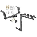 Trailer Tow Hitch w/ 4 Bike Rack For 13-15 Subaru XV Crosstrek tilt away adult or child arms fold down carrier w/ Lock and Cover