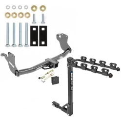 Trailer Tow Hitch w/ 4 Bike Rack For 11-26 Mitsubishi Outlander Sport RVR tilt away adult or child arms fold down carrier w/ Lock and Cover
