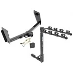 Trailer Tow Hitch w/ 4 Bike Rack For 15-21 Mitsubishi L200 Triton tilt away adult or child arms fold down carrier w/ Lock and Cover