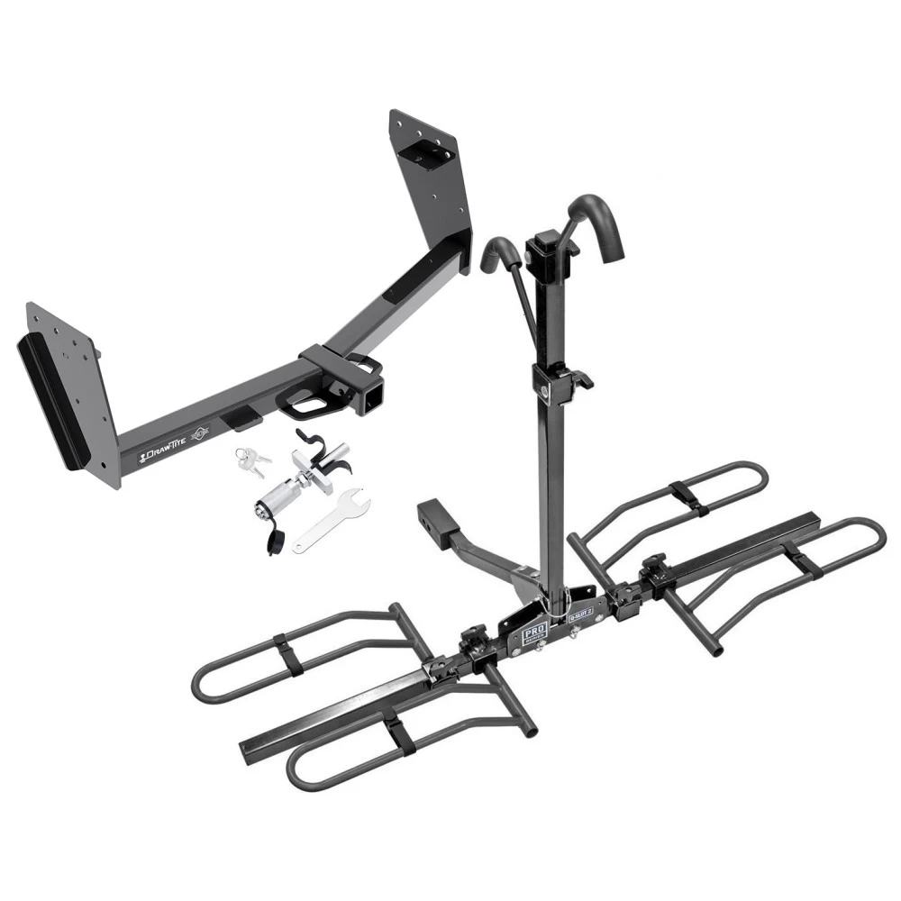 Trailer Tow Hitch For 15-21 Mitsubishi L200 Triton Platform Style 2 Bike Rack w/ Anti Rattle Hitch Lock 