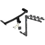 Trailer Tow Hitch w/ 4 Bike Rack For 09-20 Dodge Journey tilt away adult or child arms fold down carrier w/ Lock and Cover