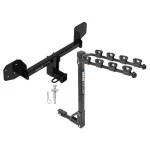 Trailer Tow Hitch w/ 4 Bike Rack For 10-19 Subaru Outback 10-12 Except Sport tilt away adult or child arms fold down carrier