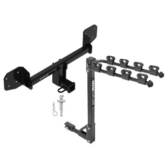 Trailer Tow Hitch w/ 4 Bike Rack For 10-19 Subaru Outback 10-12 Except Sport tilt away adult or child arms fold down carrier