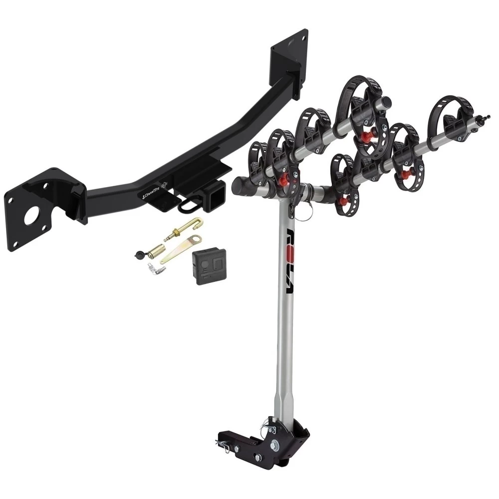 Trailer Tow Hitch For 19-26 Cadillac XT4 4 Bike Rack w/ Hitch Lock and Cover