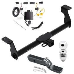 Trailer Tow Hitch For 20-22 Ford Escape Exc PHEV w/ Wiring and 2" Ball Chrome Ball