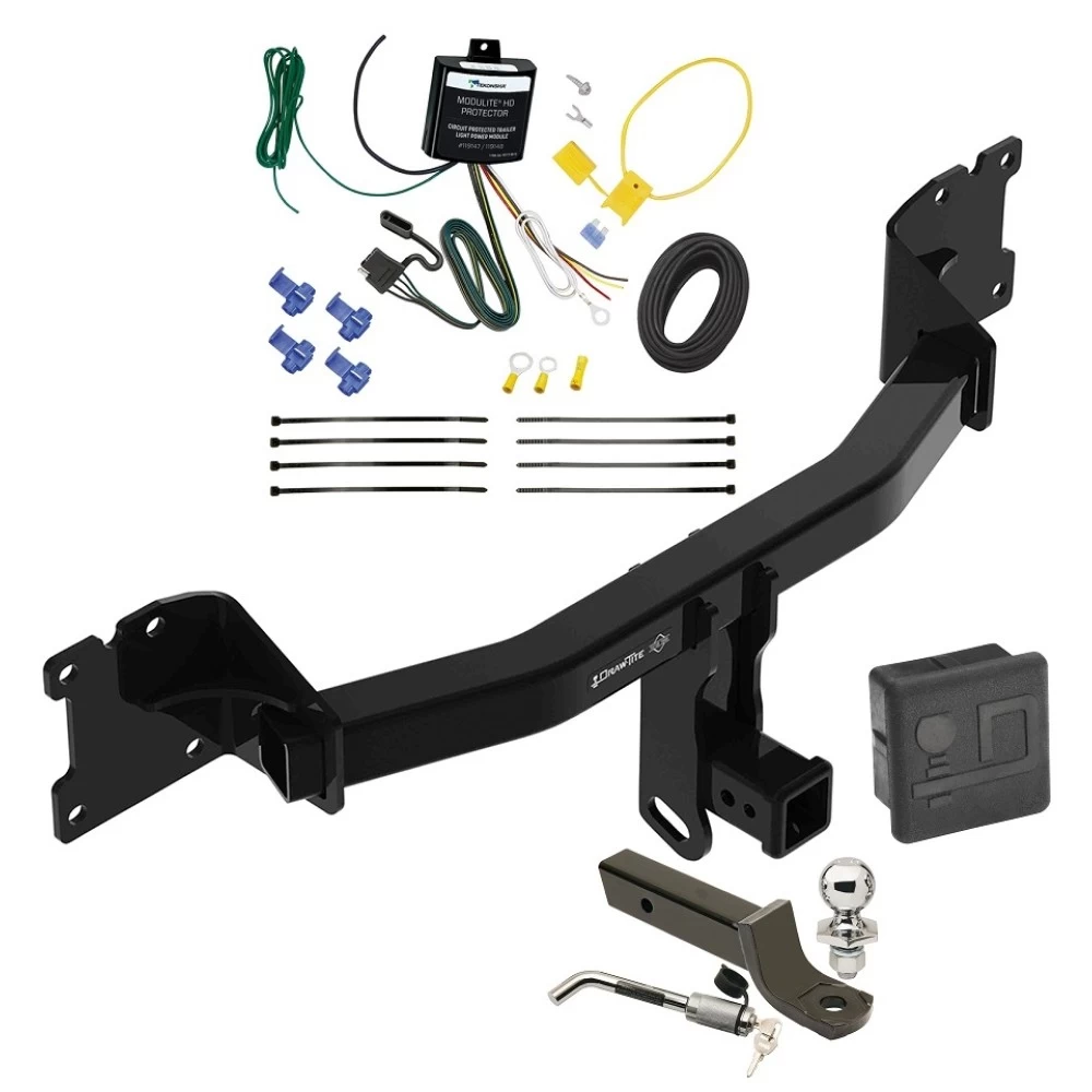 Trailer Tow Hitch For 20-25 Porsche Cayenne Coupe Deluxe Package Wiring 2" Ball Mount and Lock