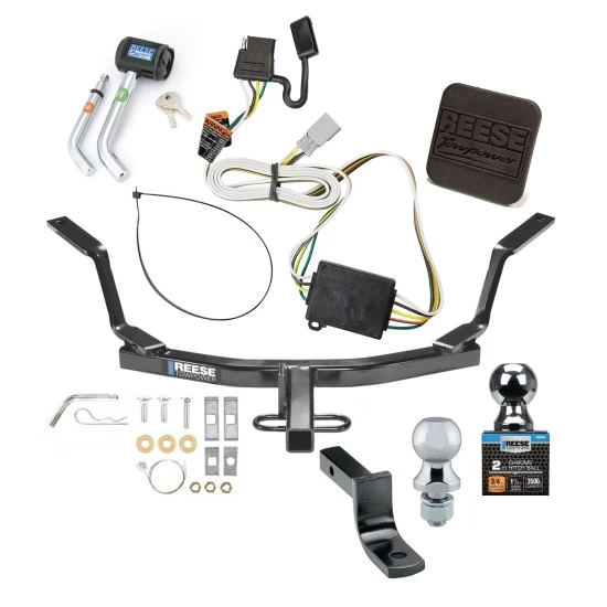 Reese Trailer Tow Hitch For 98-02 Honda Accord (Sedan) 99-03 Acura TL CL Ultimate Bundle Wiring 1-7/8" & 2" Ball and Lock