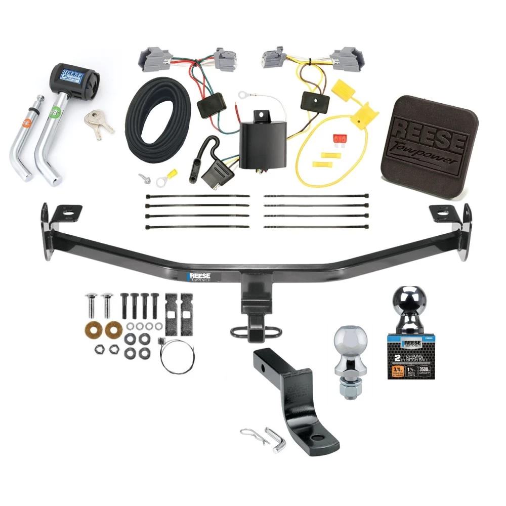 Reese Trailer Tow Hitch For 12-18 Ford Focus Sedan Ultimate Package w/ Wiring 1-7/8" & 2" Ball and Lock