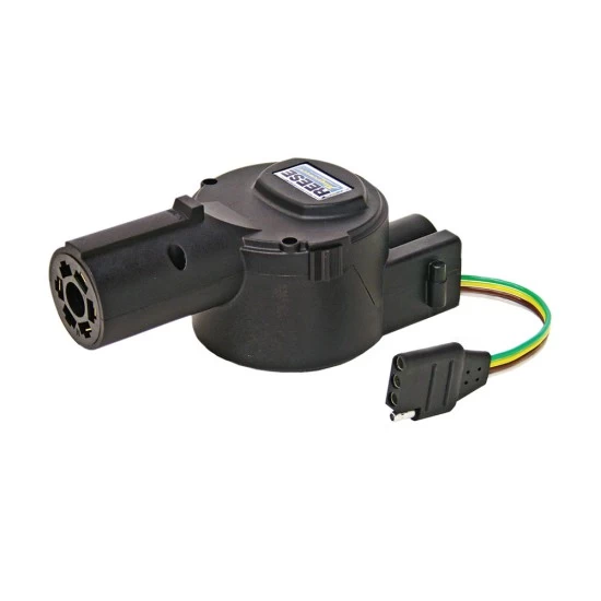 7-Way RV Round Tow Plug Harness Flat Pin to 4-Flat Wiring Harness Tow Plug Kit Adapter w/42" Retractable 4-Flat Wiring Harness Tow Plug Kit