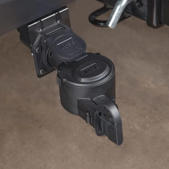 7-Way RV Round Tow Plug Harness Flat Pin to 4-Flat Wiring Harness Tow Plug Kit Adapter w/42" Retractable 4-Flat Wiring Harness Tow Plug Kit