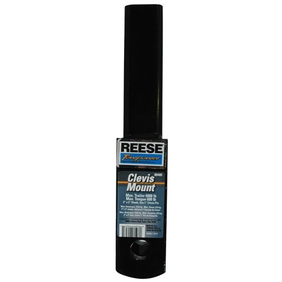 8040900 Reese Towpower Clevis Trailer Hitch Ball Mount 6000 lbs. Capacity Fits 2 inch Receiver Black Reese 6,000 lbs Trailer Hitch Receiver Mount Clevis Fits 2" Tow Receiver 5/8" Pin