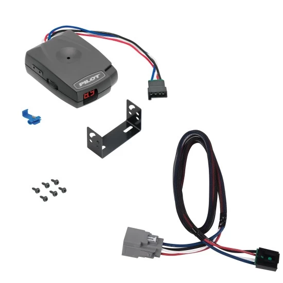 Trailer Brake Control For 20-25 Jeep Gladiator 18-25 Wrangler JL w/ Plug Play Wiring Adapter Electric Trailer Brakes Module Box Controller Pro Series Pilot
