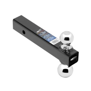 80798 Draw-Tite Dual-Ball Trailer Hitch Ball Mount 16000 lbs. Capacity Heavy Duty Fits 2 inch Receiver Black Dual Ball 2" and 2-5/16" Mount Draw-Bar 2" Sq. Solid Shank 8" Long Tow Ball