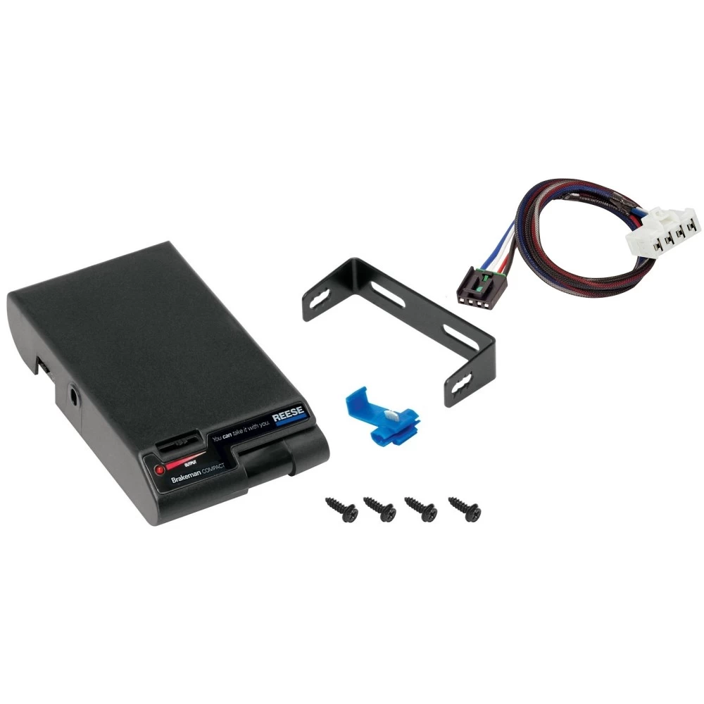 Trailer Brake Control for 95-09 Dodge Ram 1500 2500 3500 08-09 4500 5500 w/ Plug Play Wiring Adapter Eletric Trailer Brakes Module Box Controller Brakeman Compact Reese
