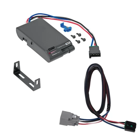 Trailer Brake Control For 20-25 Jeep Gladiator 18-25 Wrangler JL w/ Plug Play Wiring Adapter Electric Trailer Brakes Module Box Controller Brakeman Compact Reese