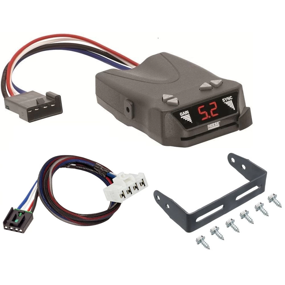 Trailer Brake Control for 07-09 Chrysler Aspen w/ Plug Play Wiring Adapter Reese Brakeman IV Eletric Trailer Brakes Module Box Controller