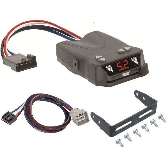 Trailer Brake Control for 10 Dodge RAM 1500 2500 3500 w/ Plug Play Wiring Adapter Reese Brakeman IV Eletric Trailer Brakes Module Box Controller