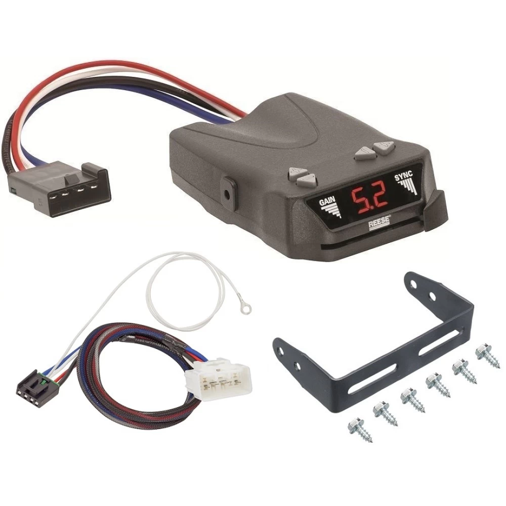Trailer Brake Control for 16-23 Toyota Tacoma 15-17 Tundra w/ Plug Play Wiring Adapter Reese Brakeman IV Electric Trailer Brakes Module Box Controller