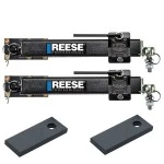 83660 83660 3442 3442 Reese Reese Dual Friction Sway Control Kit 2 Weld On Sway Control Tabs Includes Ball Plate Hardware Ball and Sway Control Bracket Reese Dual Friction Sway Control Kit w/ 2 Weld On Sway Control Tabs Includes Ball Plate Hardware Ball and Sway Control Bracket