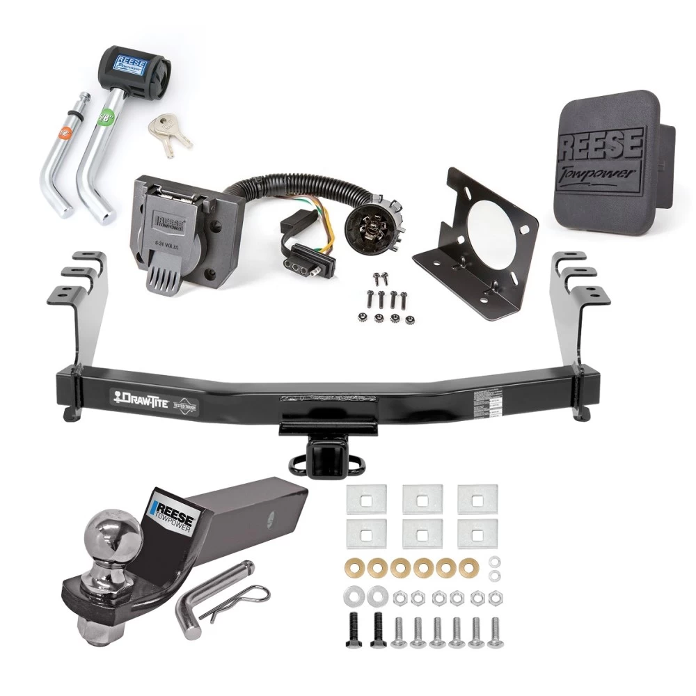 Reese Trailer Tow Hitch For 14-18 Chevy Silverado GMC Sierra 1500 (2019 LD & Legacy) Deluxe Package Wiring 2" Ball and Lock