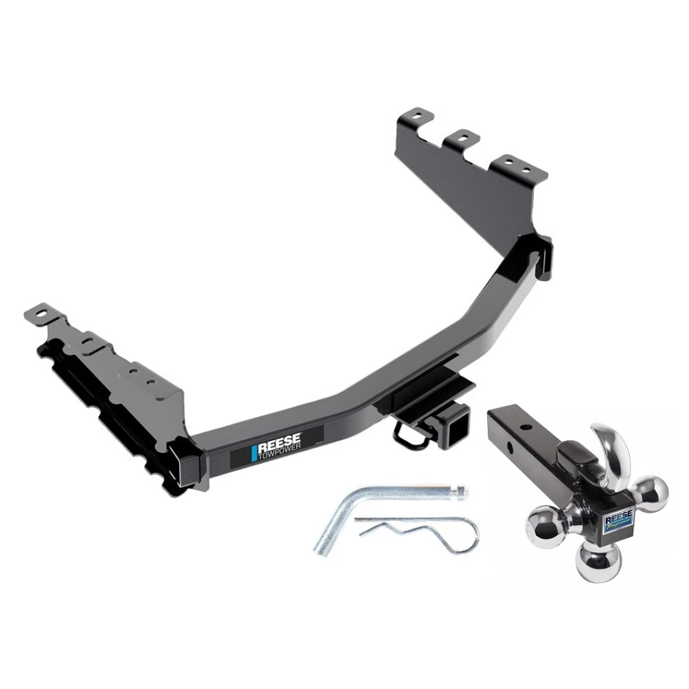 Reese Trailer Tow Hitch Receiver For 14-18 Chevy Silverado GMC Sierra 1500 2019 LD Legacy w/Tri-Ball Triple Ball 1-7/8" 2" 2-5/16"