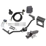 Reese Complete Tow Package For 11-19 Ford Explorer w/ 7-Way RV Wiring Harness Kit 2" Ball and Mount Bracket Lock Cover