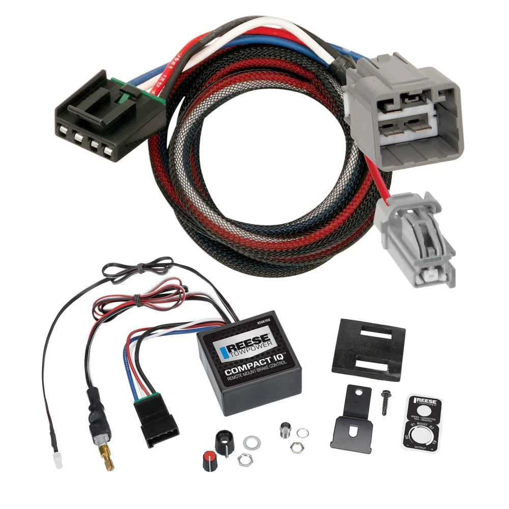 Reese Compact IQ Hidden Trailer Brake Control for 13-14 Dodge Ram 1500 2500 3500 4500 5500 w/ Plug Play Wiring Adapter Proportional Trailer Brakes Module Box Controller 1-3 Axle