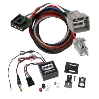Reese Compact IQ Hidden Trailer Brake Control for 13-14 Dodge Ram 1500 2500 3500 4500 5500 w/ Plug Play Wiring Adapter Proportional Trailer Brakes Module Box Controller 1-3 Axle