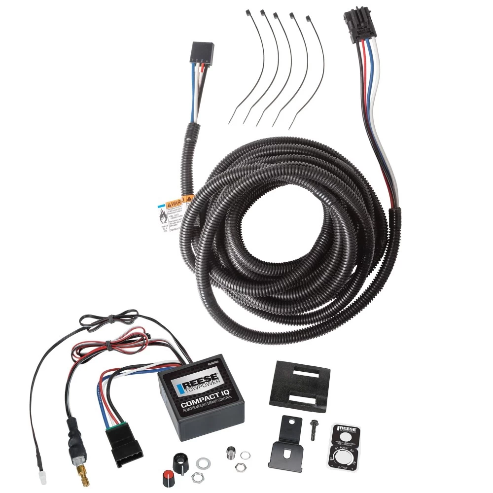 Reese Compact IQ Hidden Trailer Brake Control for 07-26 BMW X5 w/ Factory 7-Way w/ Plug Play Wiring Adapter Proportional Trailer Brakes Module Box Controller 1-3 Axle