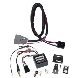 Reese Compact IQ Hidden Trailer Brake Control For 20-25 Jeep Gladiator 18-25 Wrangler JL w/ Plug Play Wiring Adapter Proportional Trailer Brakes Module Box Controller 1-3 Axle