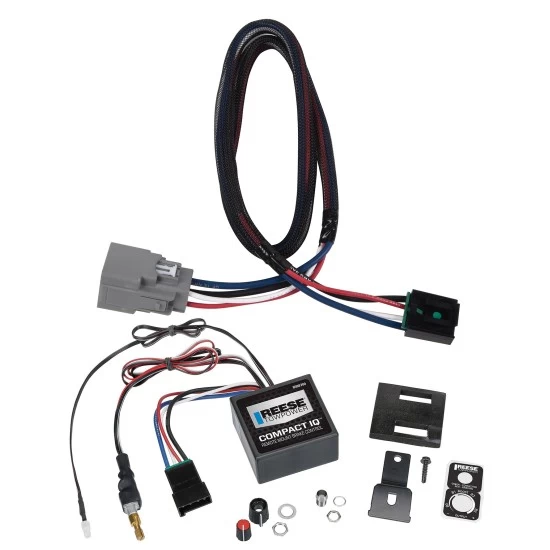 Reese Compact IQ Hidden Trailer Brake Control For 20-25 Jeep Gladiator 18-25 Wrangler JL w/ Plug Play Wiring Adapter Proportional Trailer Brakes Module Box Controller 1-3 Axle